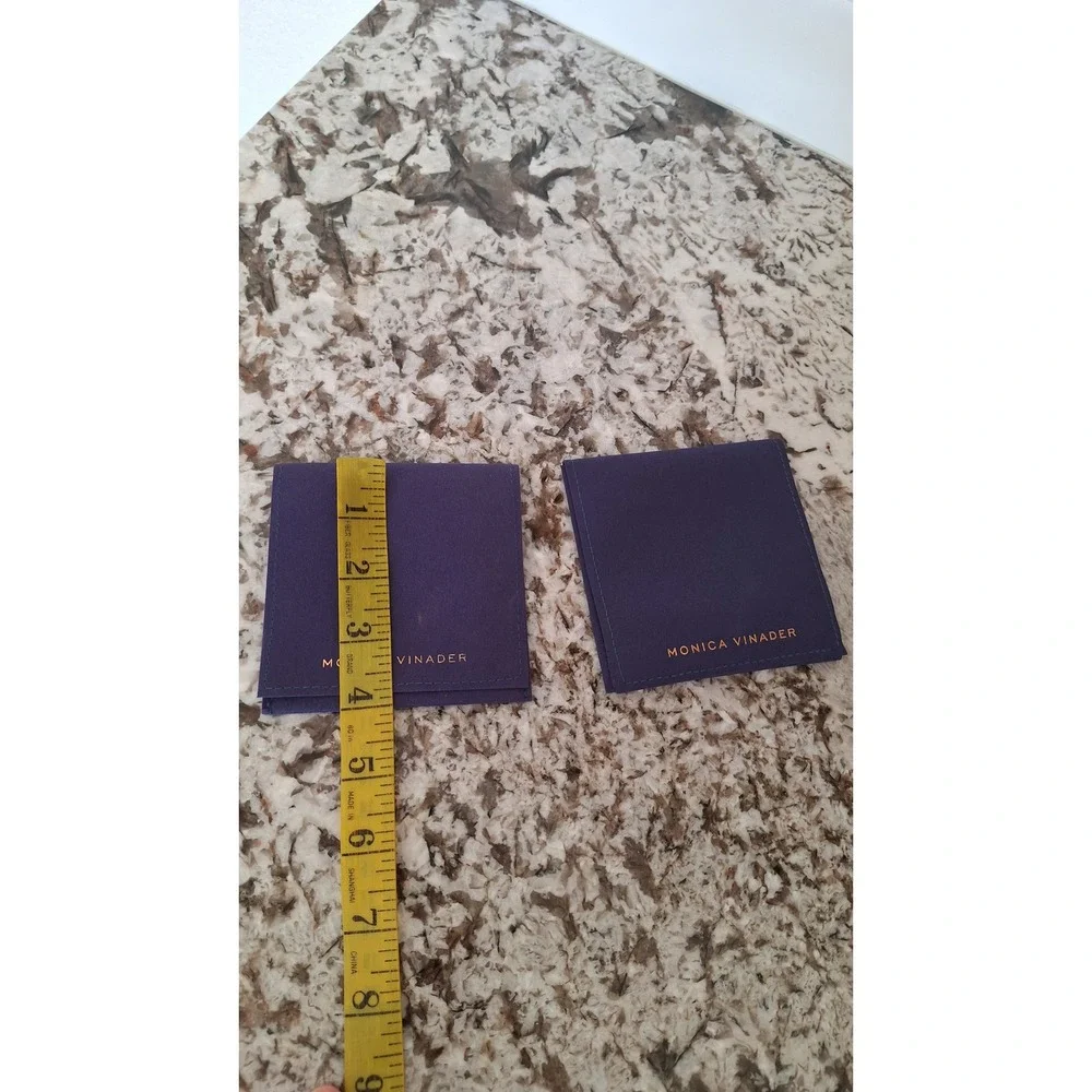 Monica Vinader Purple Jewelry Pouches Set of 2 Travel Storage Envelopes